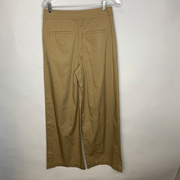 LOFT Khaki Wide Leg Pleat Front Trousers Pants Sz 0 - Picture 2 of 10